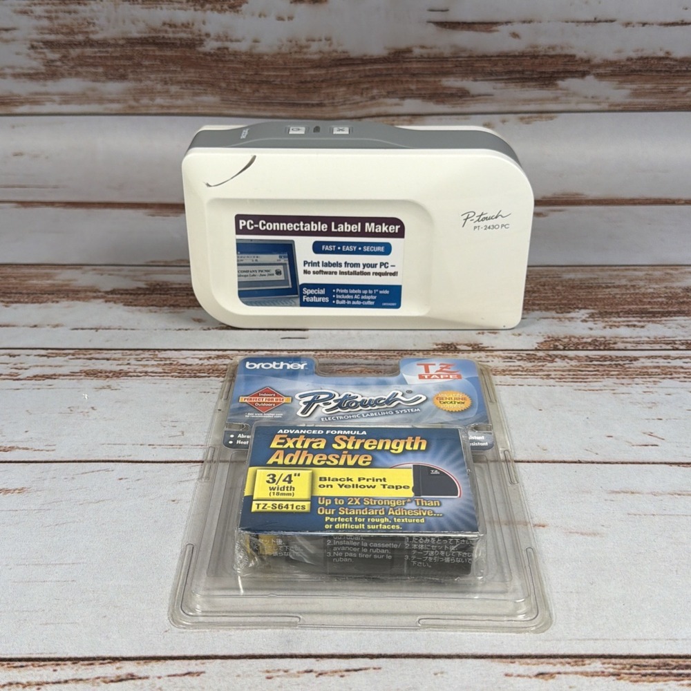 Brother PT-2430PC P-Touch Desktop Label Printer USB Connectable Includes Tape